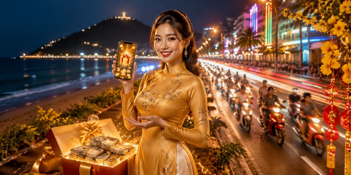 Phụ nữ Việt Nam dùng điện thoại tại Vũng Tàu trải nghiệm casino di động